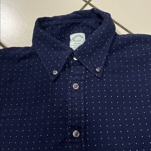 Brooks Brothers Navy Polka Dot Button-Down Shirt